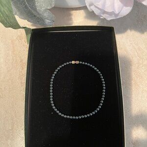 10" Black Beads Fashion Bracelet for ankle or large wrist w/barrel clasp